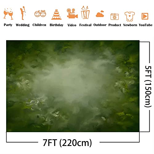 Portrait photo sans pli grâce au fond vert abstrait en vinyle