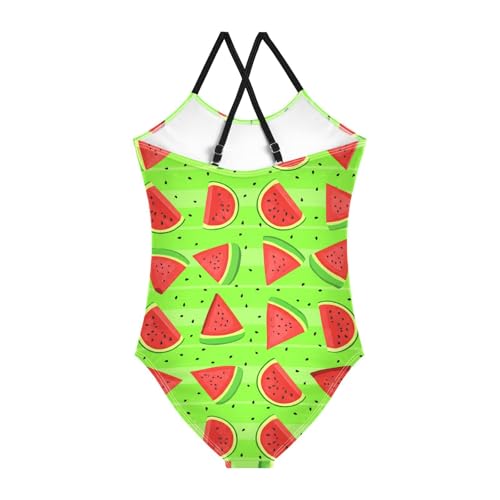 Watermelon Green Striped Girls One Piece Swimsuit Beach Swimwear 208620012