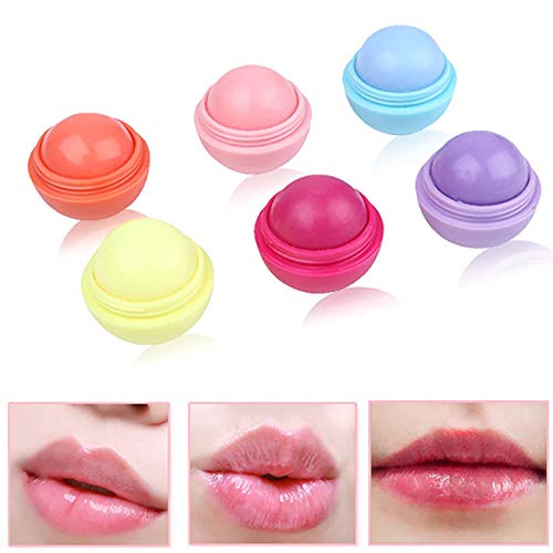 Suszian Bálsamos labiales, 6 piezas Esfera nutritiva Bálsamo labial hidratante Barra de Labios Brillo Maquillaje Belleza Brillo de Labios, Natural