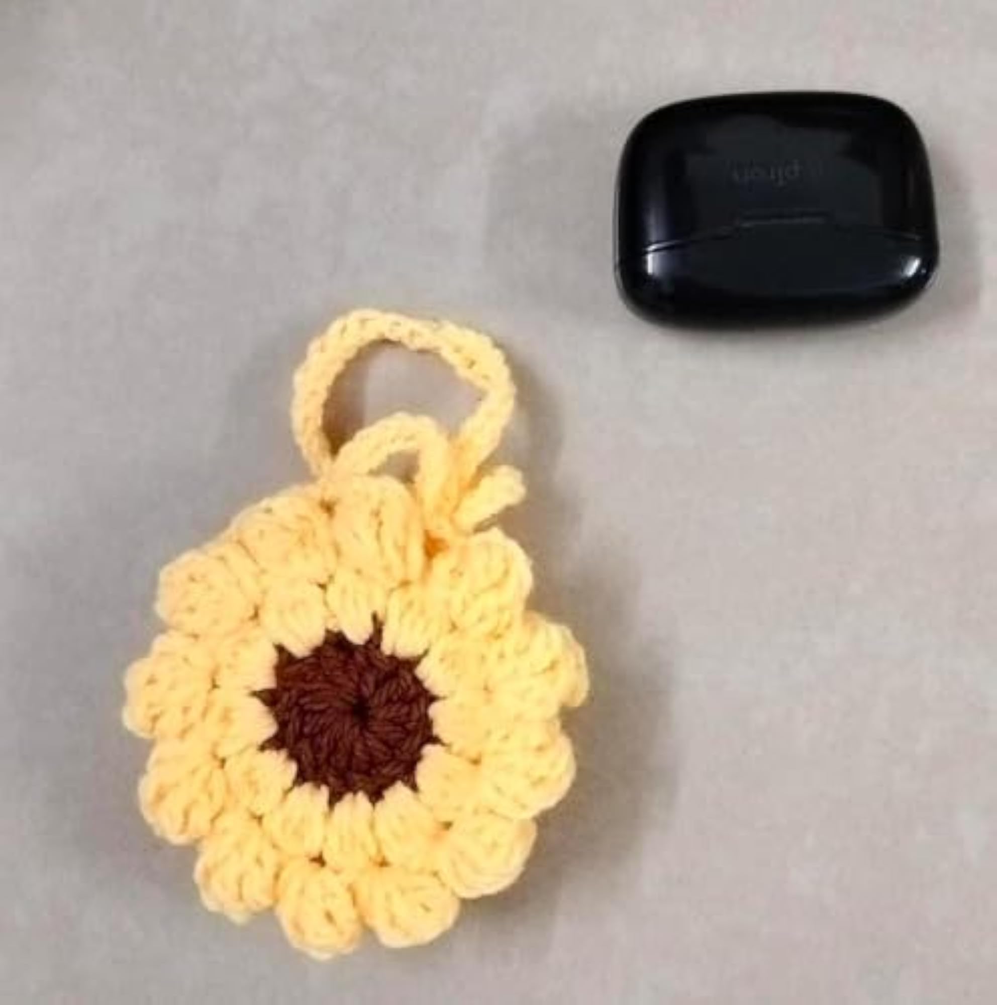 Cute Crochet Yellow Floral Mini Pouch, Handmade Storage Organizer