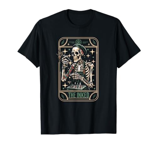 Tattooist Artist Tattoo Tattoos - Skeleton Tarot Card T-Shirt