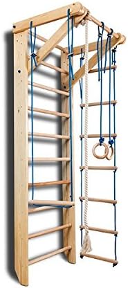 Wood Stall Bar, Wooden Swedish Ladder, Wall Bars, Sport-2-240, Climbing Kids, Home Gym Gymnastic, Indoor Children Playground 87" x31.5