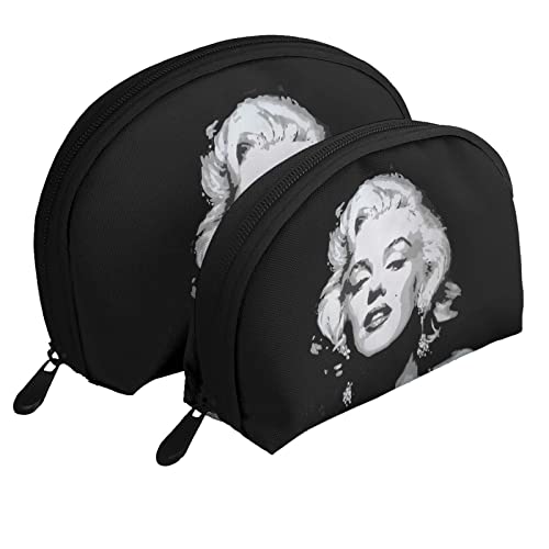 メイクポーチ 2個セット 化粧ポーチ マリリンモンロー 収納バッグ 大容量 おしゃれ コスメ収納 トラベルポーチ コスメポーチ 旅行用ポーチ コンパクト 財布 多機能 小物入れ Pc周辺収納 プレゼントに最適 男女兼用