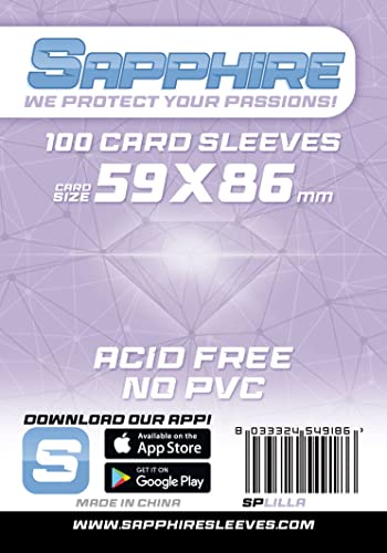 Red Glove - 100 Sapphire Sleeves Lila 59x86 SPLILLA formato Yu-Gi-Oh