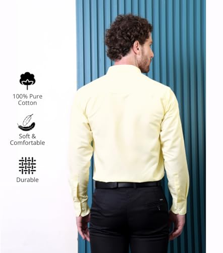 Image of CONTRARY Men's Pure Cotton Solid Stylish Casual & Formal Wear Shirt | Stylish Regular Fit Full Sleeve Comfortable Office Party Trendy Shirt - Multi Color