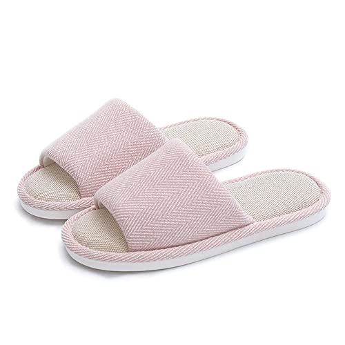 AioTio Fabric Indoor and Outdoor Slippers - Non-Slip Four Seasons Soft Bottom Couple Slippers for Men and Women Pink 38/39 EU
