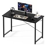 OLIXIS 47 Inch Computer Office Desk for Small Spaces, Writing Gaming Work Desk Modern Study Table with Storage Bag & Headphone Hook Home Bedroom, Black