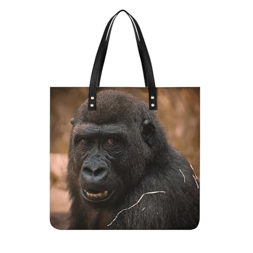 Sac shopping orang-outan drôle en toile 39x39cm pour femme