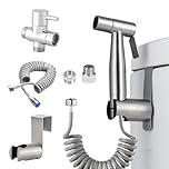 Bidet Attachment for Toilet UK Kit,Stainless Steel Bidet Sprayer Set with 3 Way Valve,Handheld Muslim Shower for Toilet,Bidet Spray for Cloth Diaper Pet Bathing with Telescopic Hose