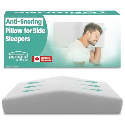 Pyramid Pillow - The Original Anti-Snoring Pillow for Side Sleepers, Snoring Solution and Remedy, Patent-Pending Stop Snore Aid with Memory Foam, Snore Stopper, Anti-Snore Pillow, Anti-Snore Devices