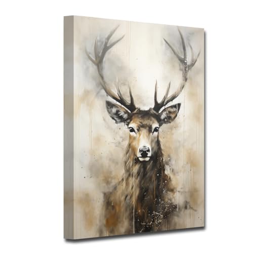 LZIMU Hirsch Leinwandbild Wildtier Wanddekoration Wildtier Hirsch...