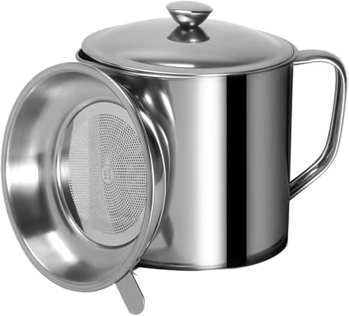 Grease Container, Bacon Grease Container With Strainer, For Storing Frying Oil And Cooking Grease (1 L) image 4