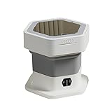 HUBBLYHOT Portable Washing Machine 8L, Foldable Mini Washer & Spin Dryer with 3 Modes, Deep Cleaning for Underwear/Baby Clothes, Compact Laundry for Apartment, Dorm, Camping, RV, Travel - Grey