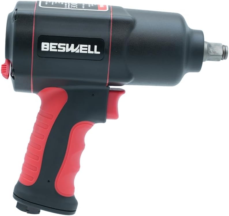 Beswell® 1/2-Inch Air Impact Wrench-1180 Foot-Pounds Max Loosen Torque Output-Well Balanced Lightweight 4.6Lbs-Includes 5-Pieces CR-V Steel SAE Impact Sockets Set & Carrying Case - Image 8