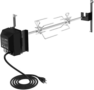 Onlyfire Chef Rotisserie Grill Kit, Stainless Steel BBQ Rotisserie Kit for for Weber Charcoal Grill 22 Inch Smokey Mountain Cooker