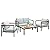 Devoko 4 Pieces Patio Furniture Sets Outdoor Conversation Set Acacia Wood Sofa Set with Coffee Table Thicker Sponge Cushion
