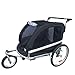 MB Large Pet Dog Stroller and Bike Bicycle Trailer with Suspension/Shocks (Black)