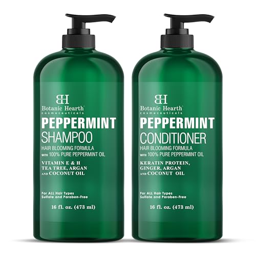 Botanic Hearth Peppermint Shampoo and Conditioner Set |for Men and Women| 16 fl oz X 2 pack