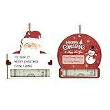 2 Stück Geldgeschenk Weihnachten, Weihnachtsgeldhalter für Christbaumschmuck, Grußkarten und Geschenkverpackungen, Ideal für Erwachsene, Familien und Freunde