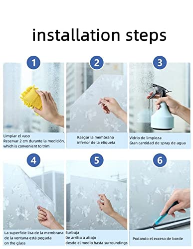 3D Colorful Static Window Film,No-Glue Heat Control Sun Blocking Window Privacy Film,For Bathroom,Kitchen,Bedroom,Living Room,Dining Room,Office,Hotels17.5Inchx78.7Inchthe Clouds #TOP5