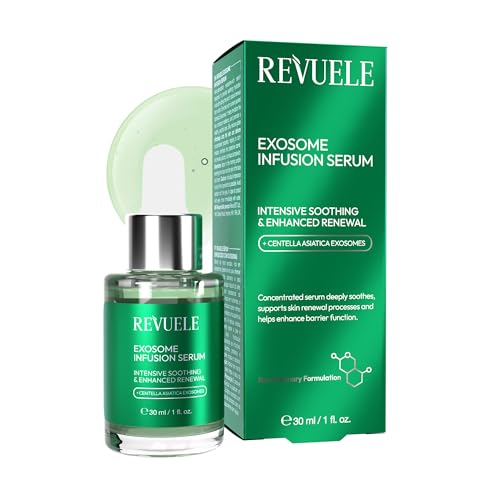 REVUELE Exosome Infusion Sérum Facial Regenerador con Exosomas de Centella, Hidratante y Calmante, Refuerza la Barrera Cutánea, Mejora Elasticidad y Luminosidad, Piel Joven y Radiante, 30 ml