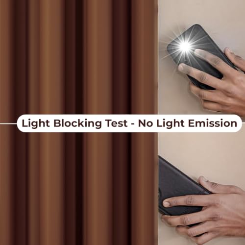 Image of HOKIPO Midnight True Blackout Curtains 7 Feet Long 1 Panel, Brown