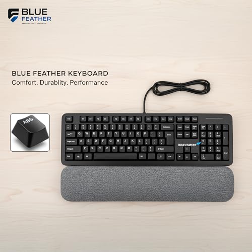 Image of Blue Feather BK300 Wired Keyboard - 104 Keys | USB Plug & Play | Lightweight & Sturdy | Compatible with Windows, Mac, Linux 1 Year Warranty