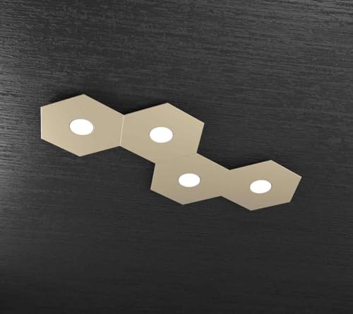 Plafonnier hexagonal 4 lumières anthracite avec douilles GX53 Toplight - 2