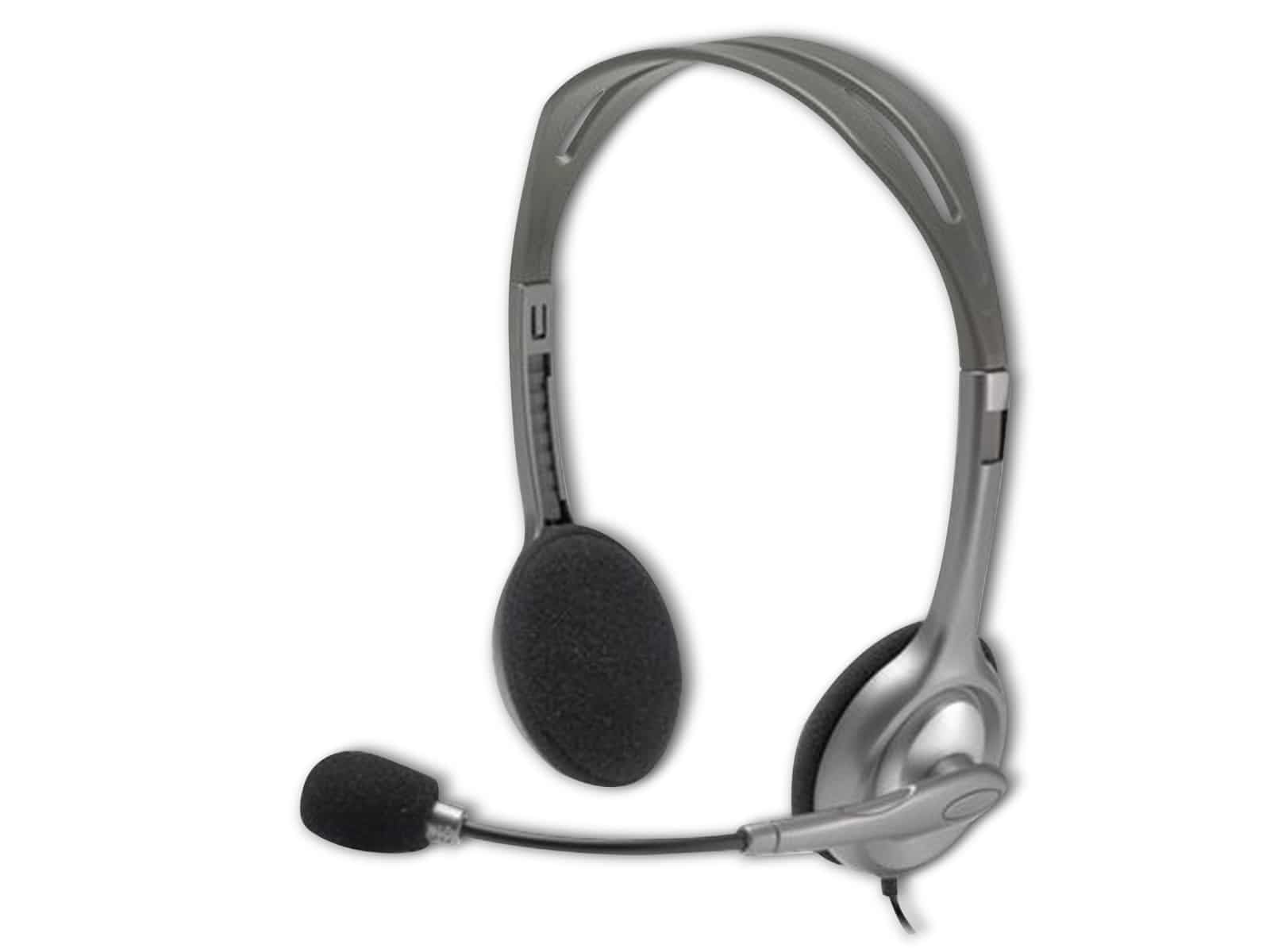 Logitech H110 Wired Headset, Stereo Headphones with Noise-Cancelling Microphone, 3.5-mm Dual Audio Jack, PC/Mac/Laptop - Black