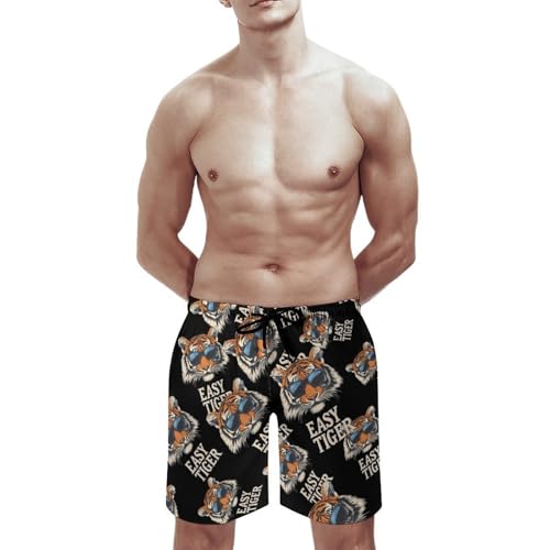 Tiger Men's Swim Trunks Quick Dry Board Shorts Hawaiian Beach Shorts With Pocket3