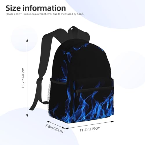 BREAUX Blue Flame Print Lightweight And Comfortable Duffel Bag, Casual Daypack, Multipurpose Backpack4