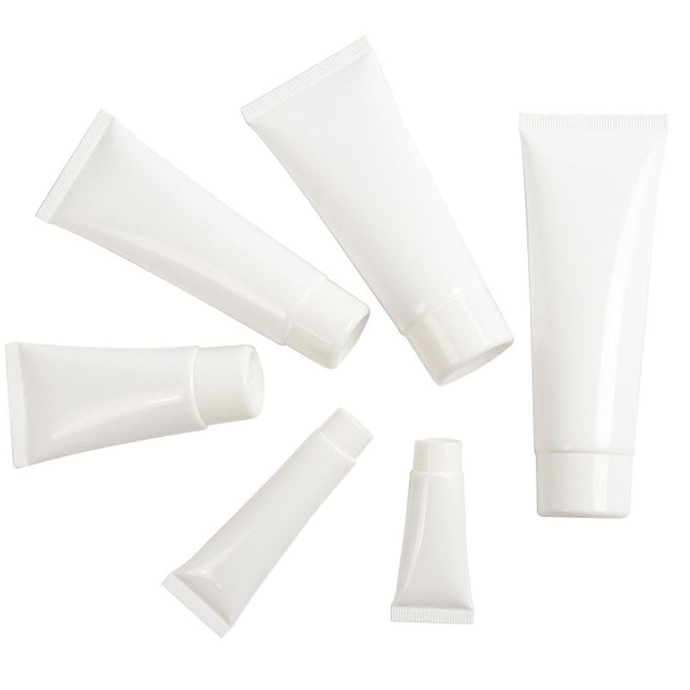 100 Stück 10-100 ml Weiße Nachfüllbare Shampoo Tube Weiche Kunststoffröhrchen Leere Reiseflasche Verpackungsbehälter Für Kosmetische Creme Lotion Verpackungs Behälter (Umdrechseltes Deckel,30ml)