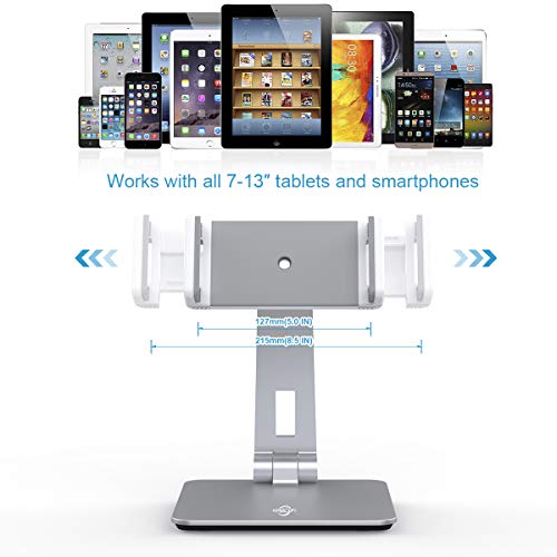 Kabcon Tablet Stand Holder, Tightness Adjustable Multi-Angle Foldable Eye-Level Aluminum Solid Tablets Stands Dock For 4''-14''Tablets/Phone, Ipad Series,Samsung Galaxy Tabs,Kindle Fire,Etc. #TOP1