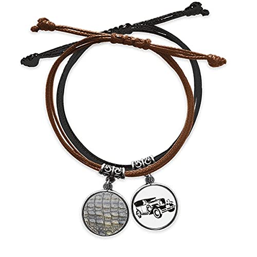 Bracelet en cuir motif croco conception abstraite à offrir en cadeau