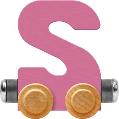 Maple Landmark NameTrain Pastel Letter Car S - Made in USA (Pink)