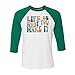 Life is What You Make It Three-Quarter Raglan Sleeve Baseball Shirt Unisex X-Small White/Kelly