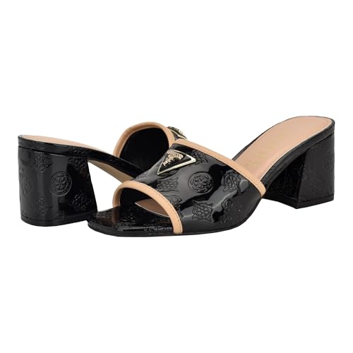 GUESS Damen Gabless Sandale mit Absatz, Black Patent Logo 001, 40 EU