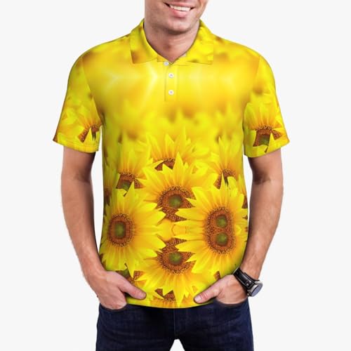 Polo à manches courtes imprimé tournesol style décontracté chic masculin - 7