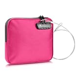 KOSMCCO Beach Locking Bag, 9x7.5 Inch Portable Safe for Phone, Wallet, Keys | Anti-Theft Locking Travel Pouch for Pool, Vacation (Rose Red)
