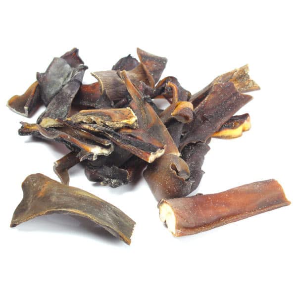 larger Natural Dried Inner Beef Cheek Head Meat Pieces Dog Chew Treat - Large & Giant Greed Cheaper Alternative to Bully Sticks & Pizzles (500g)