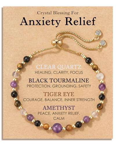HGDEER Anxiety Relief Items Beaded Bracelets for Women Stress Crystal, ...
