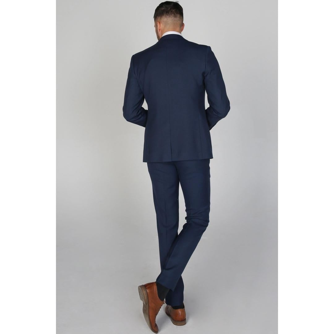 Set da uomo blu navy con giacca e pantaloni, abito formale