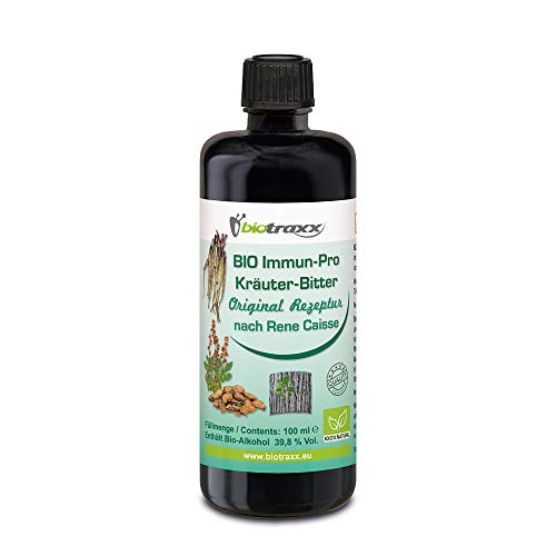 ESSIAC BIO Immun Pro Kräuterbitter Immunsystem Stärken Original Rezeptur nach Rene Caisse - Biotraxx - 100 ml - Made in Germany