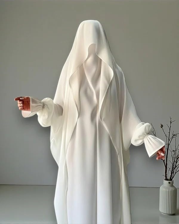 Image of NAZNEEN Saudi Jilbab Full Length and Noise Pc MATT NIDA Fabric with extra panel to cover face