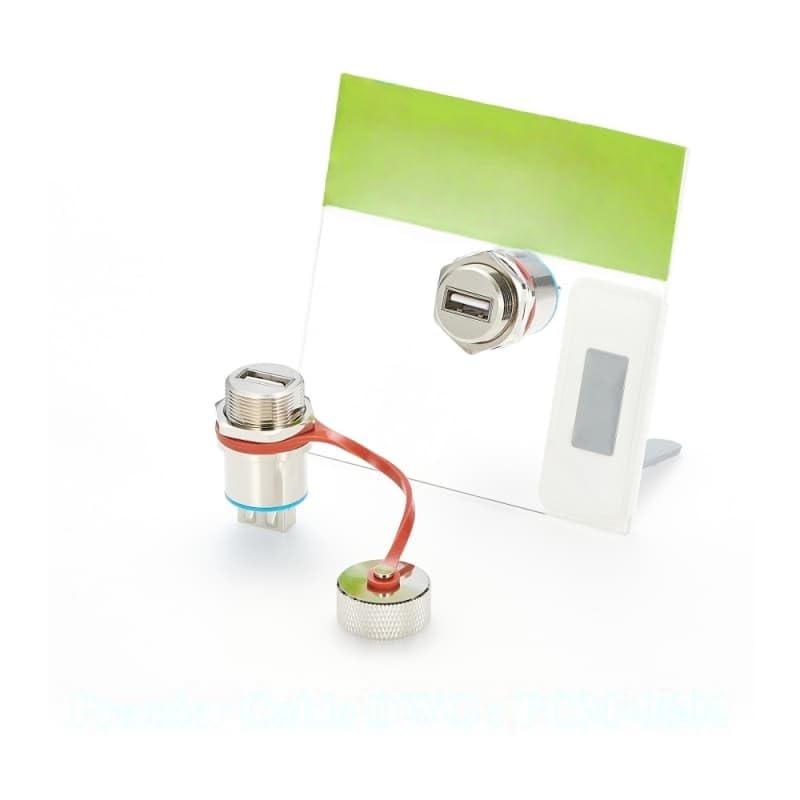 USB 2.0 Type A Male to Female Adapter, Type A recessed Panel Mount Threaded mounting Bracket Cable Routing Socket, Suitable for Printers.