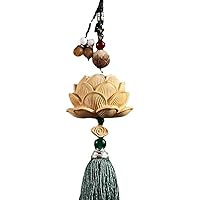 Amazon.co.jp: 手作り 蓮の花 ハス 車のキーストラップ ツゲの木彫り