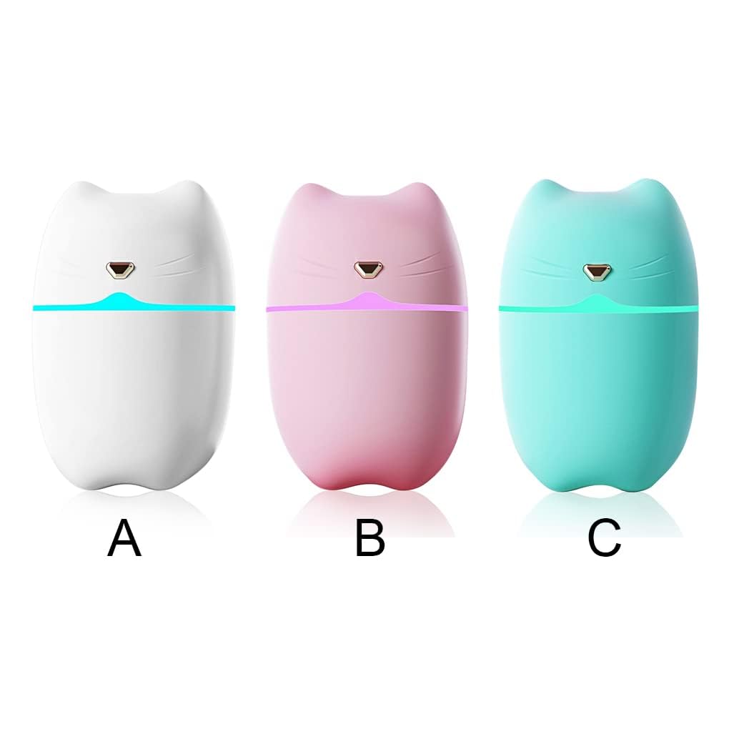 mobigon Wood Cool Mist Ultrasonic Humidifier for Room Moisture, Aroma Diffuser for Home, 260ml Essential Oil Diffuser with 7 Colorful Night Light, Auto Shut-Off, Home, Office, car (Turquize)