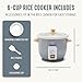 GreenLife Rice Cooker with Removable PFAS-Free Ceramic Nonstick Pot, 3-Cups Uncooked/6-Cups Cooked, Grains & Oatmeal Multicooker, Compact One-Switch Design, Auto Keep Warm, Easy Clean, Gray