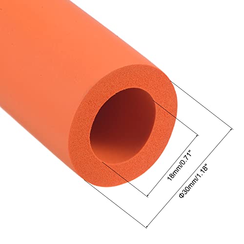 Image of uxcell Foam Tubing for Handle Grip Support, 18mm ID 30mm OD 1m Length Orange