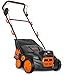 WEN 20V Max Cordless 15-Inch 2-in-1 Brushless Electric Dethatcher and Scarifier with Collection Bag, Two 4.0 Ah Batteries, and Dual-Port Charger (20716)